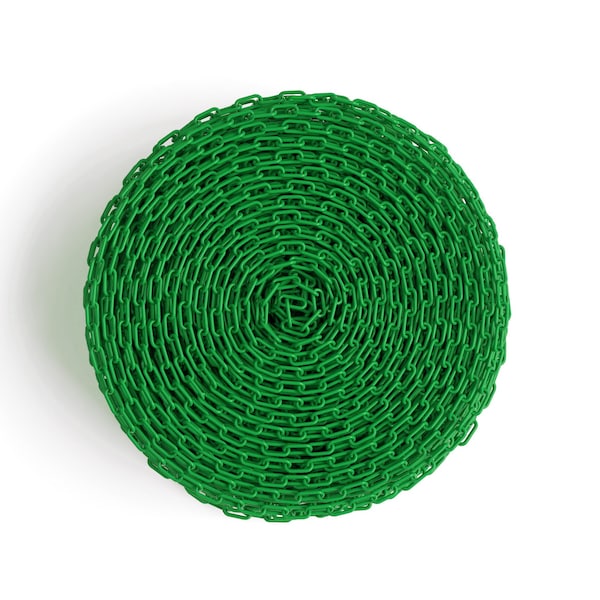 Green Plastic Chain, 2 In, 25 Ft. Long